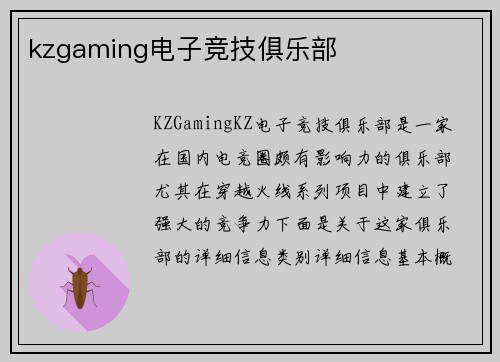 kzgaming电子竞技俱乐部